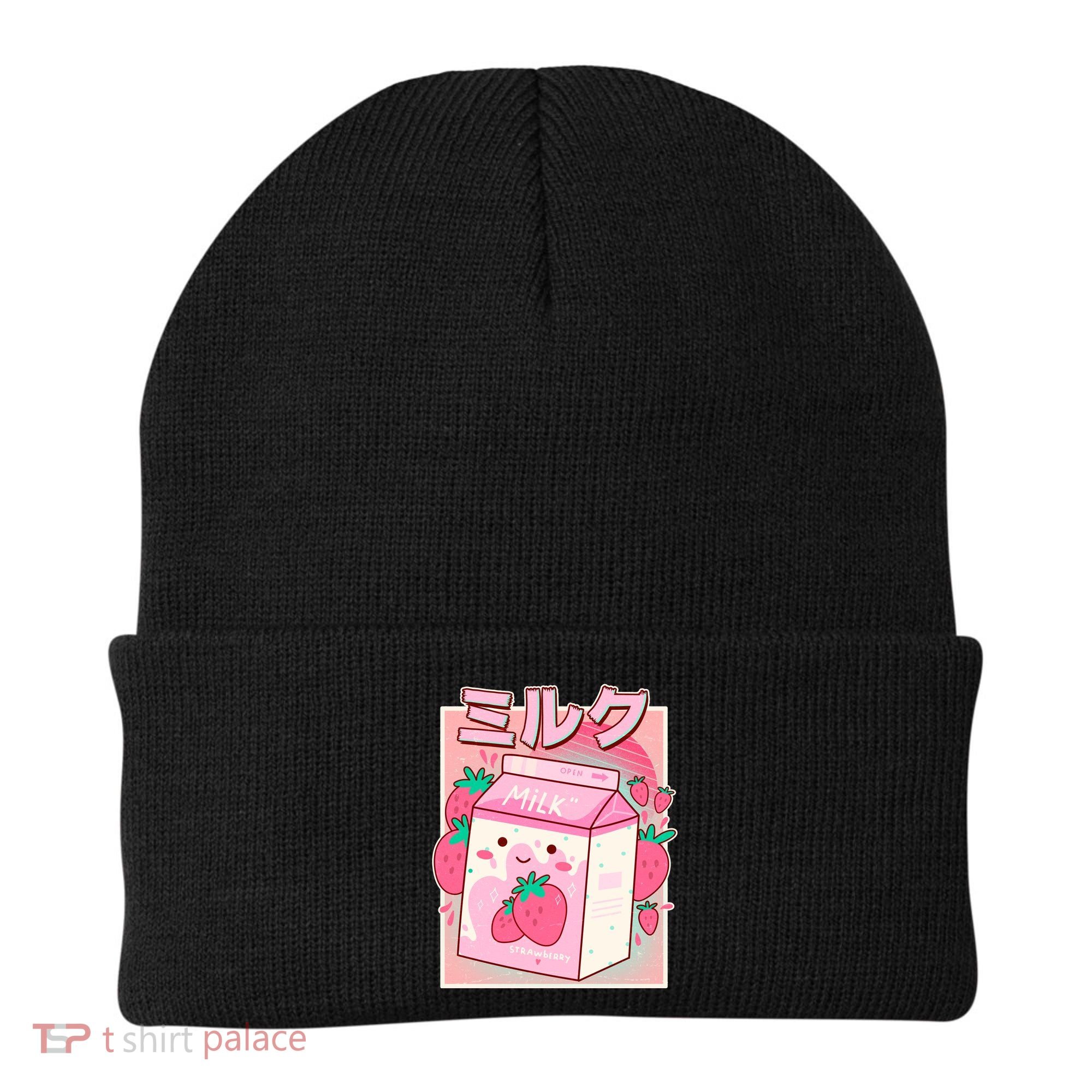 Cute Kawaii Japanese Strawberry Milk Beanie