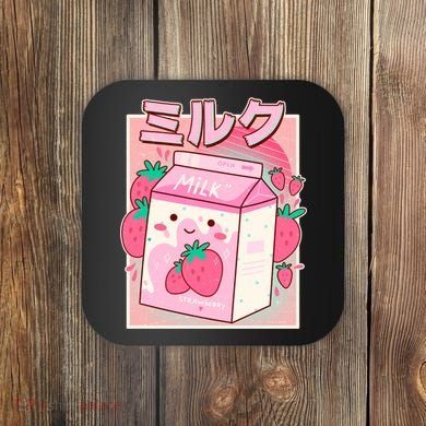 Cute Kawaii Japanese Strawberry Milk Coaster