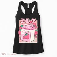 Cute Kawaii Japanese Strawberry Milk Women's Tank Top thumb 0