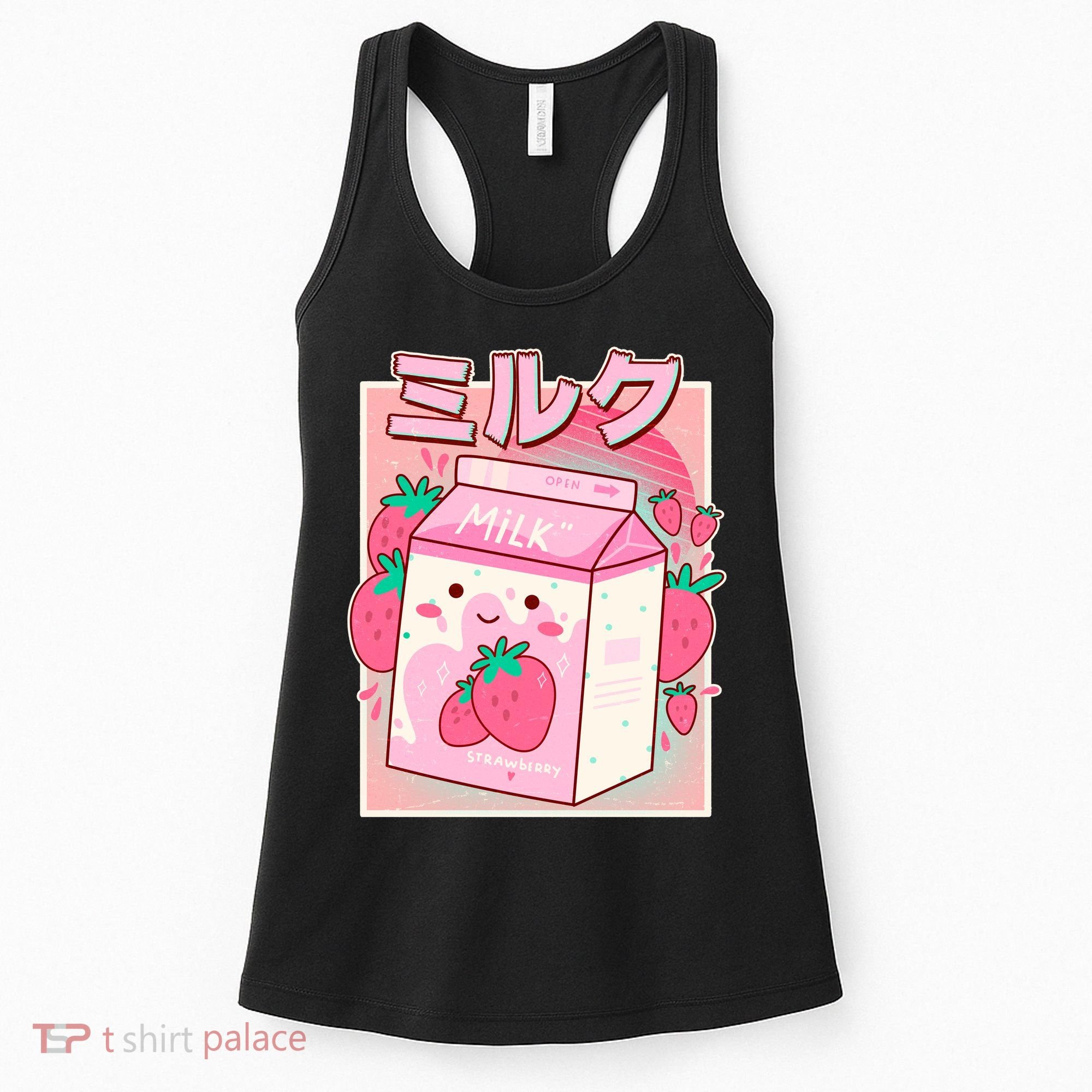 Cute Kawaii Japanese Strawberry Milk Women's Tank Top