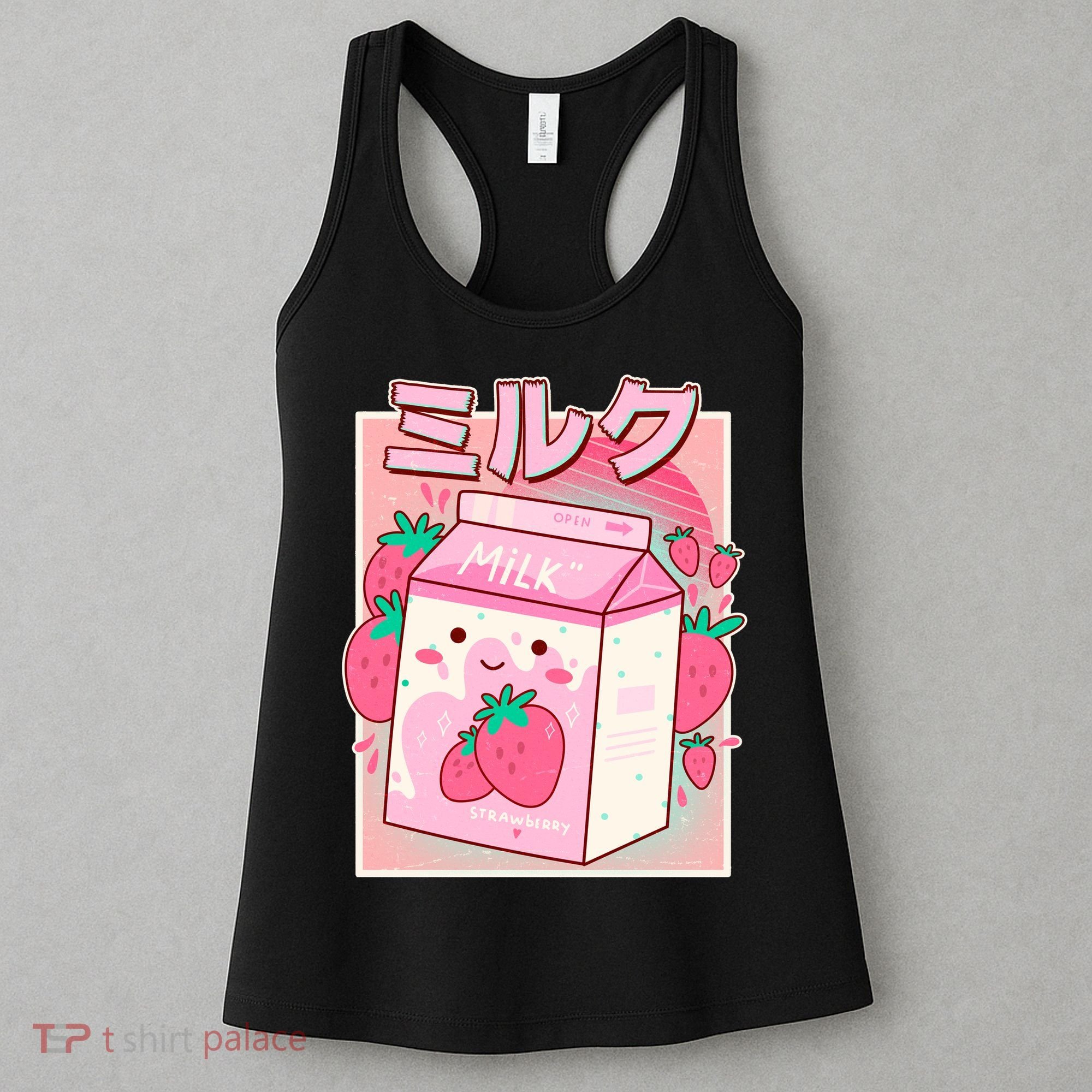 Cute Kawaii Japanese Strawberry Milk Women's Tank Top