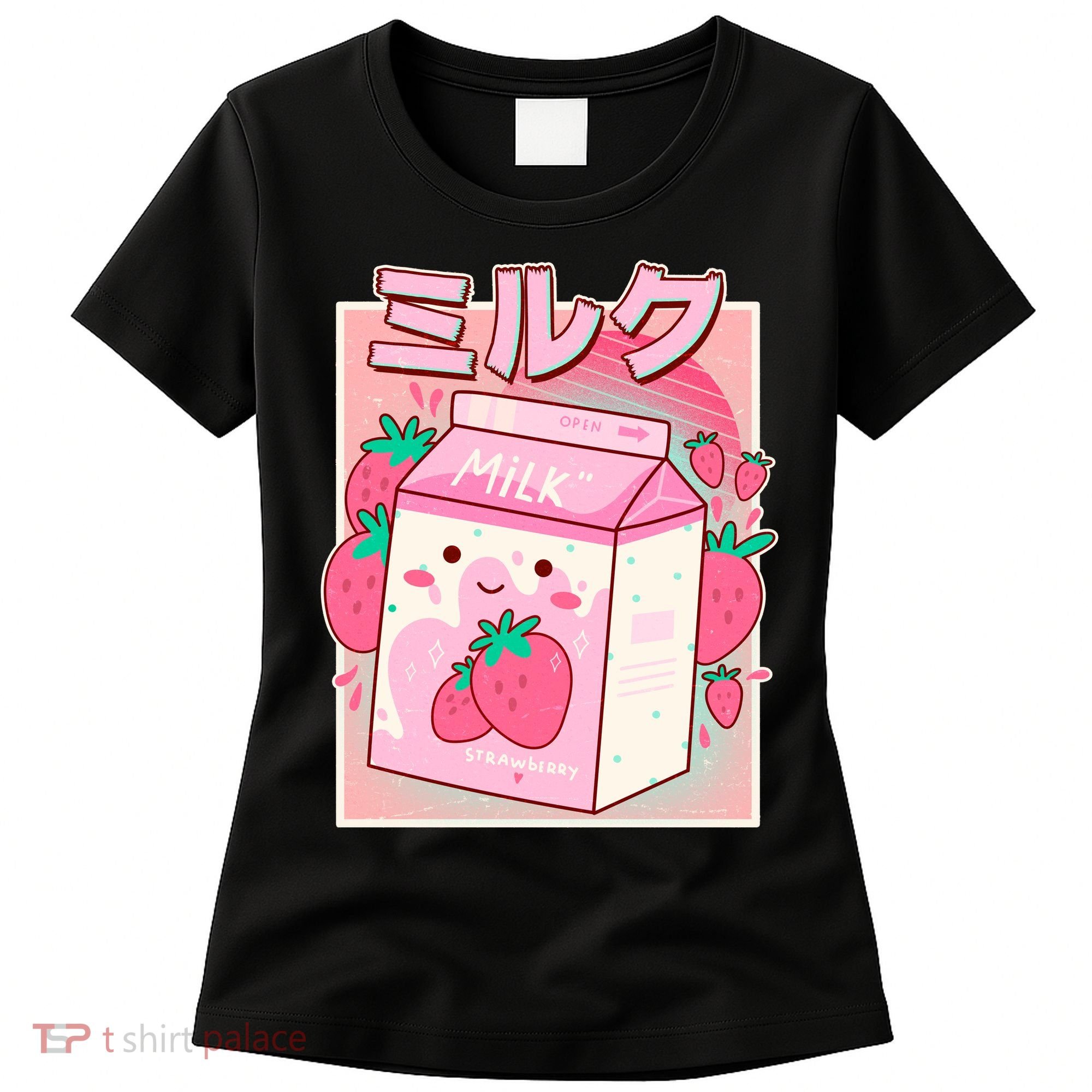 Cute Kawaii Japanese Strawberry Milk Women's T-Shirt