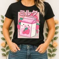 Cute Kawaii Japanese Strawberry Milk Women's T-Shirt thumb 2