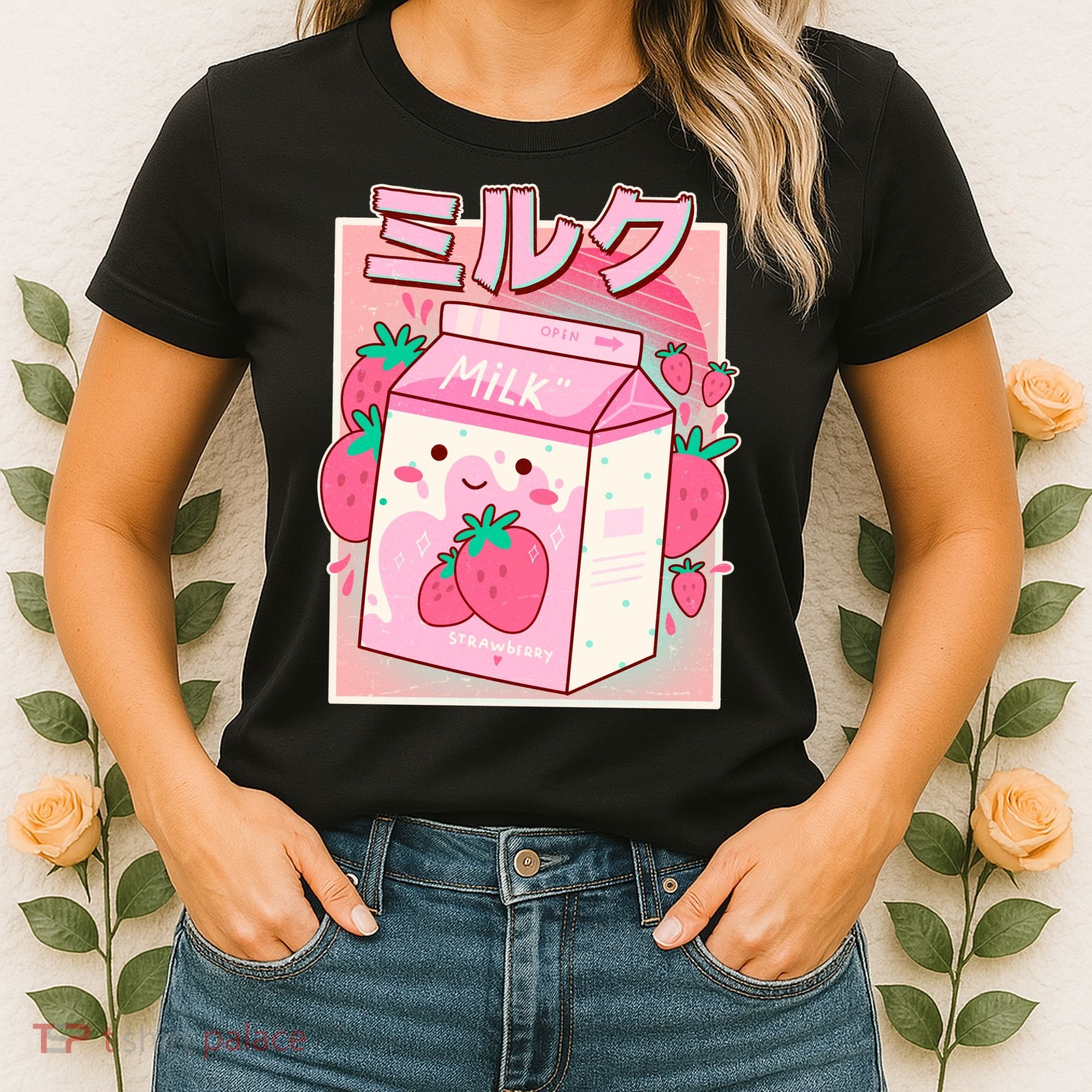 Cute Kawaii Japanese Strawberry Milk Women's T-Shirt