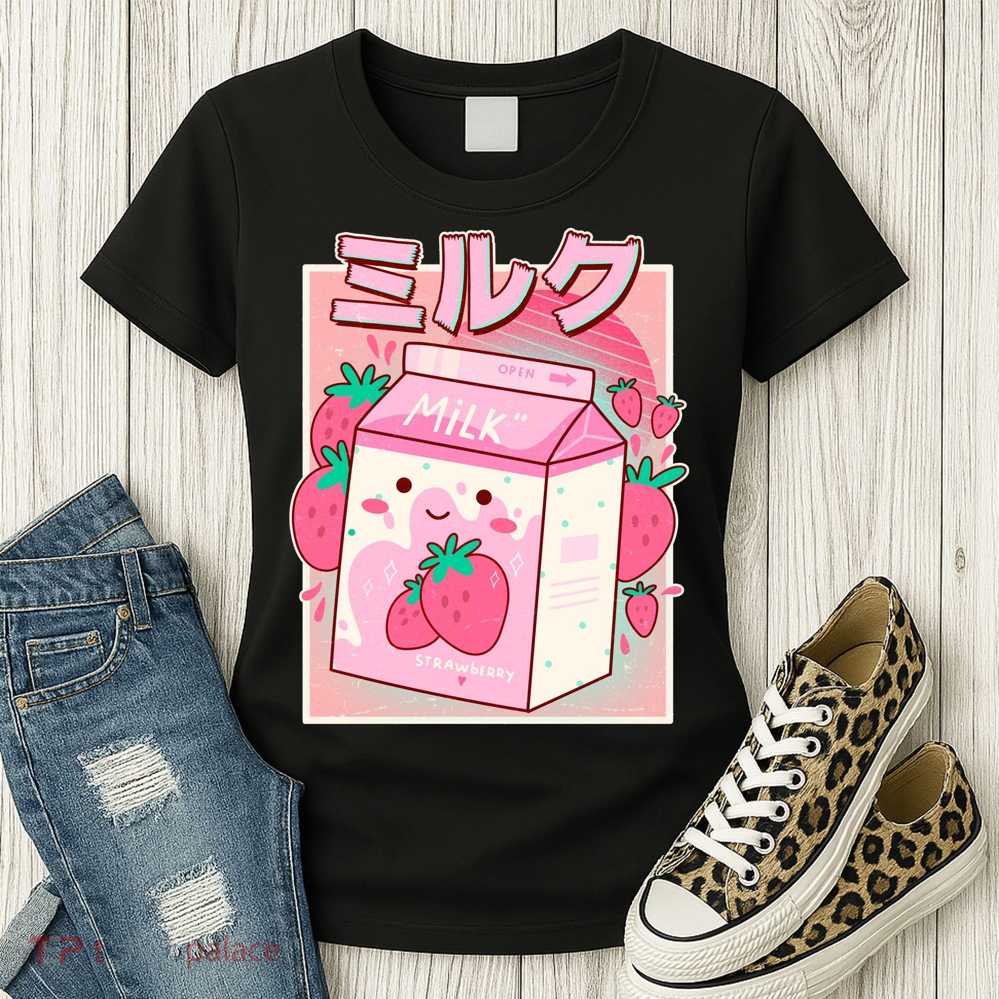Cute Kawaii Japanese Strawberry Milk Women's T-Shirt