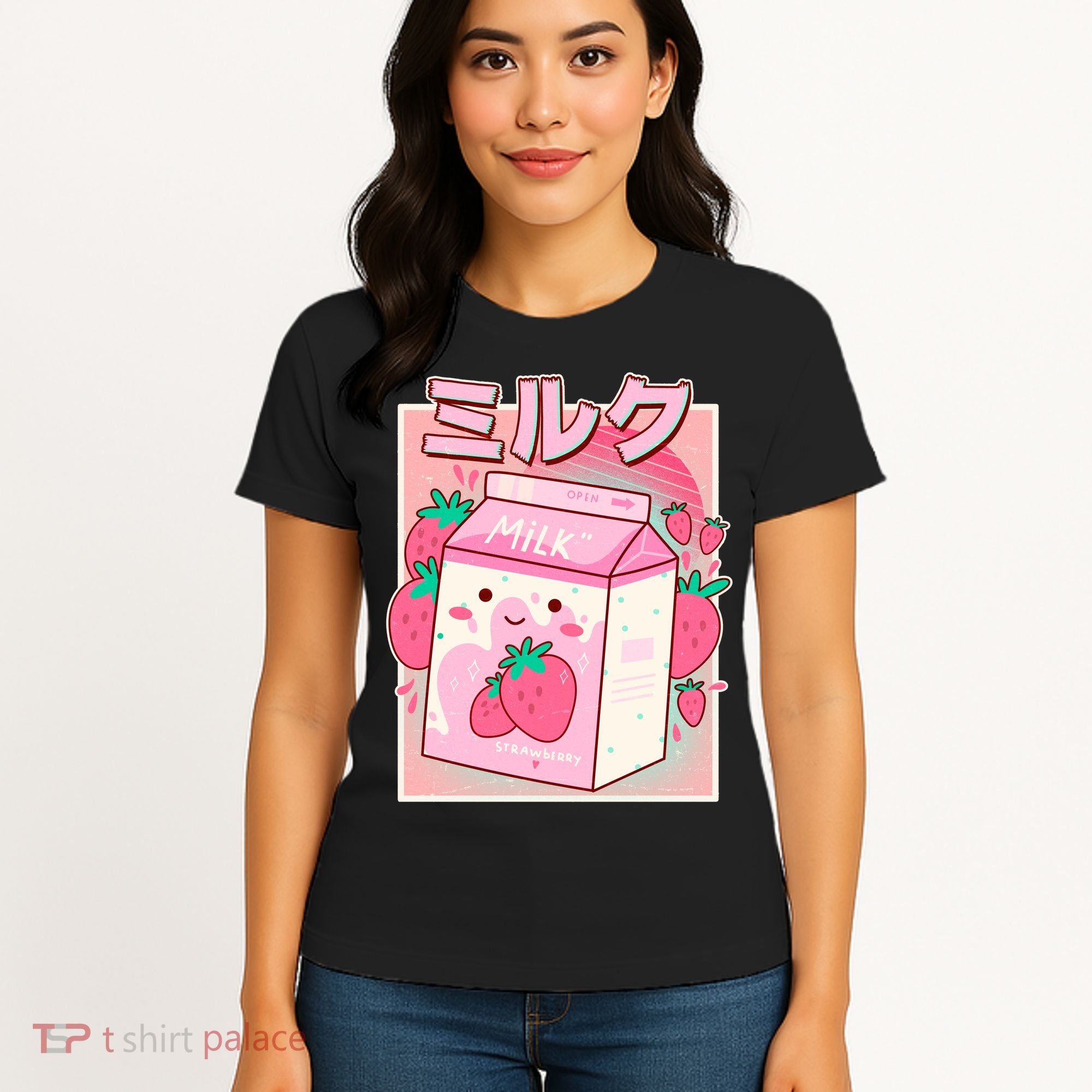 Cute Kawaii Japanese Strawberry Milk Women's T-Shirt