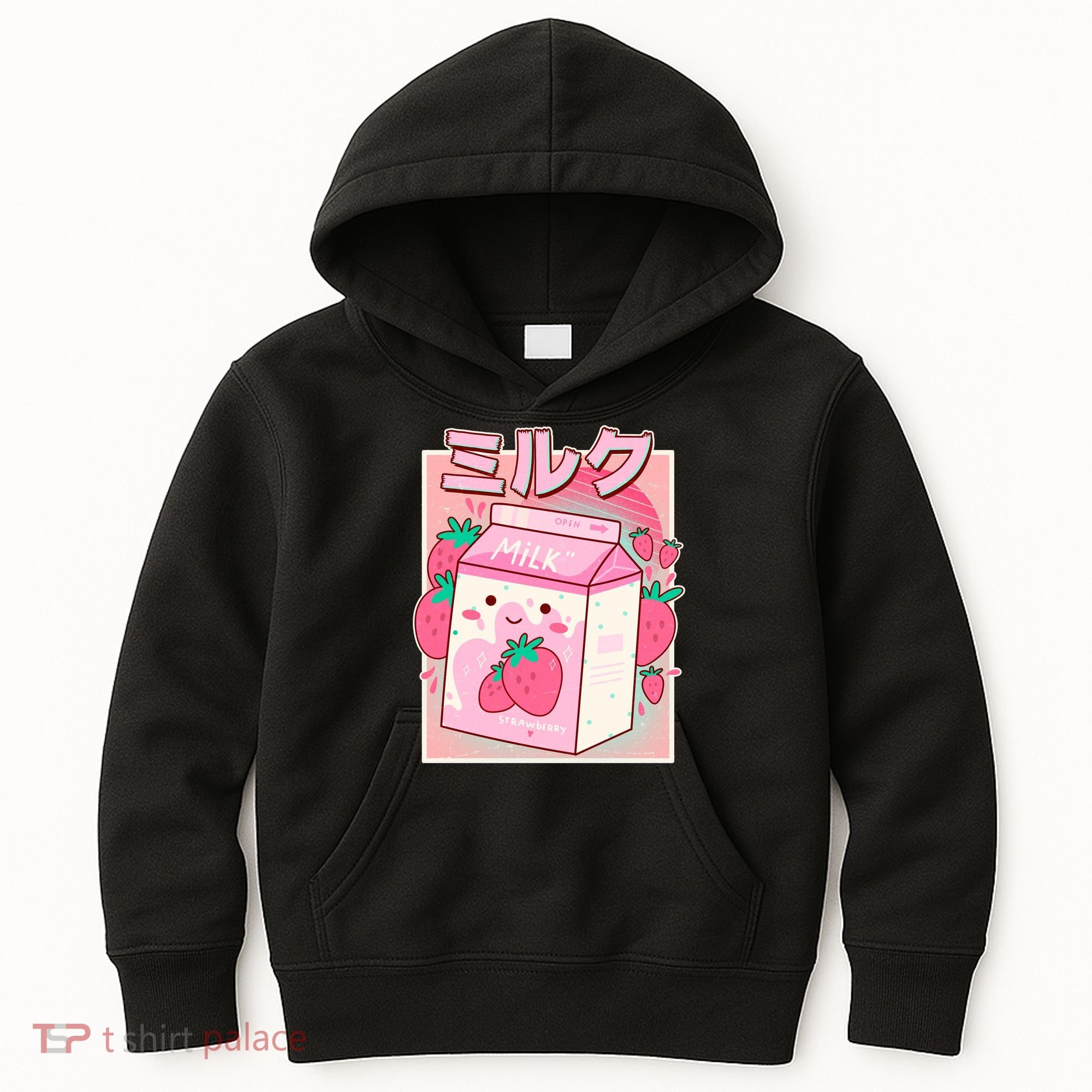 Cute Kawaii Japanese Strawberry Milk Kids Hoodie