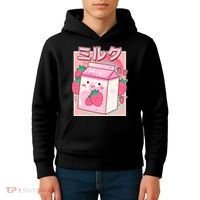 Cute Kawaii Japanese Strawberry Milk Kids Hoodie thumb 4
