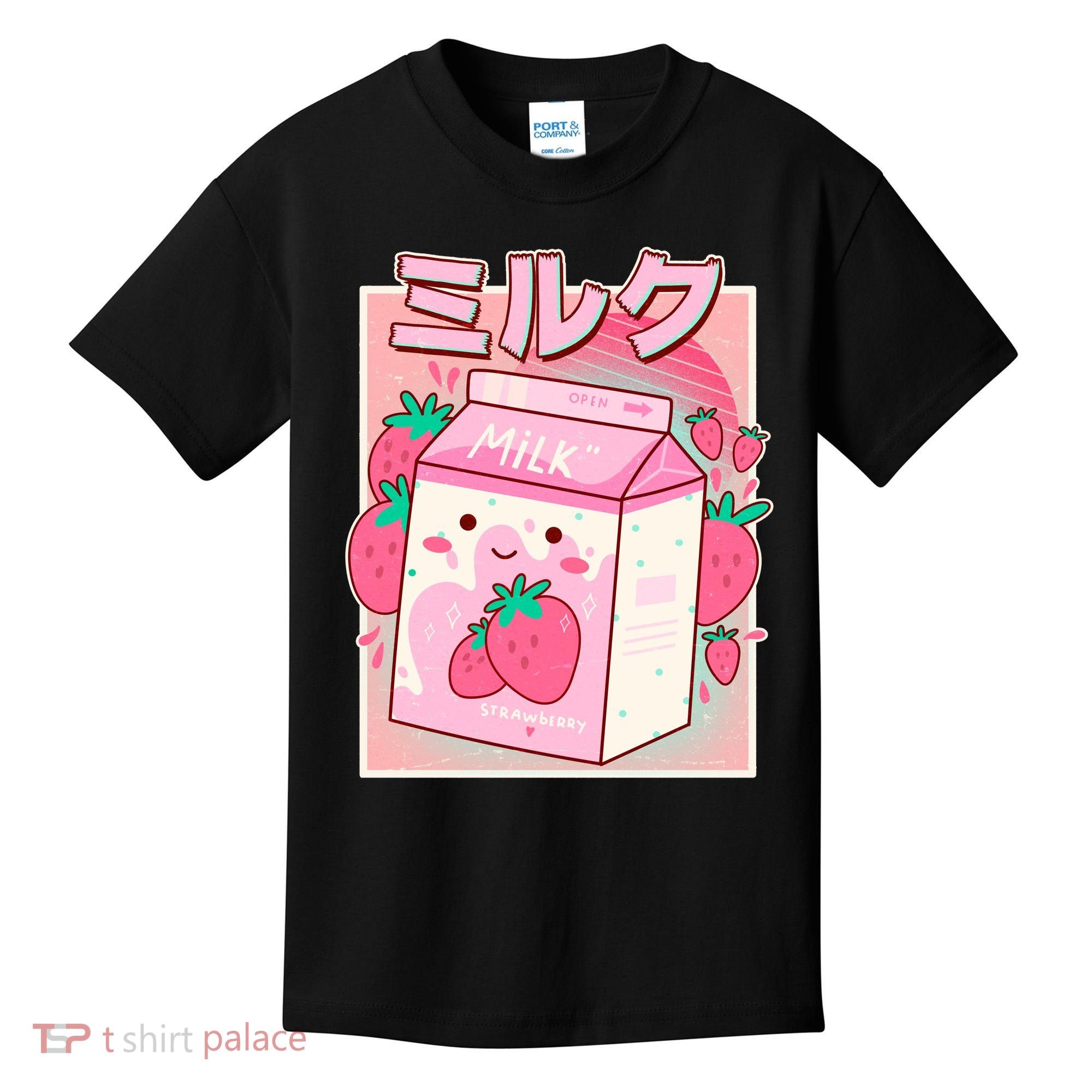 Cute Kawaii Japanese Strawberry Milk Kids T-Shirt