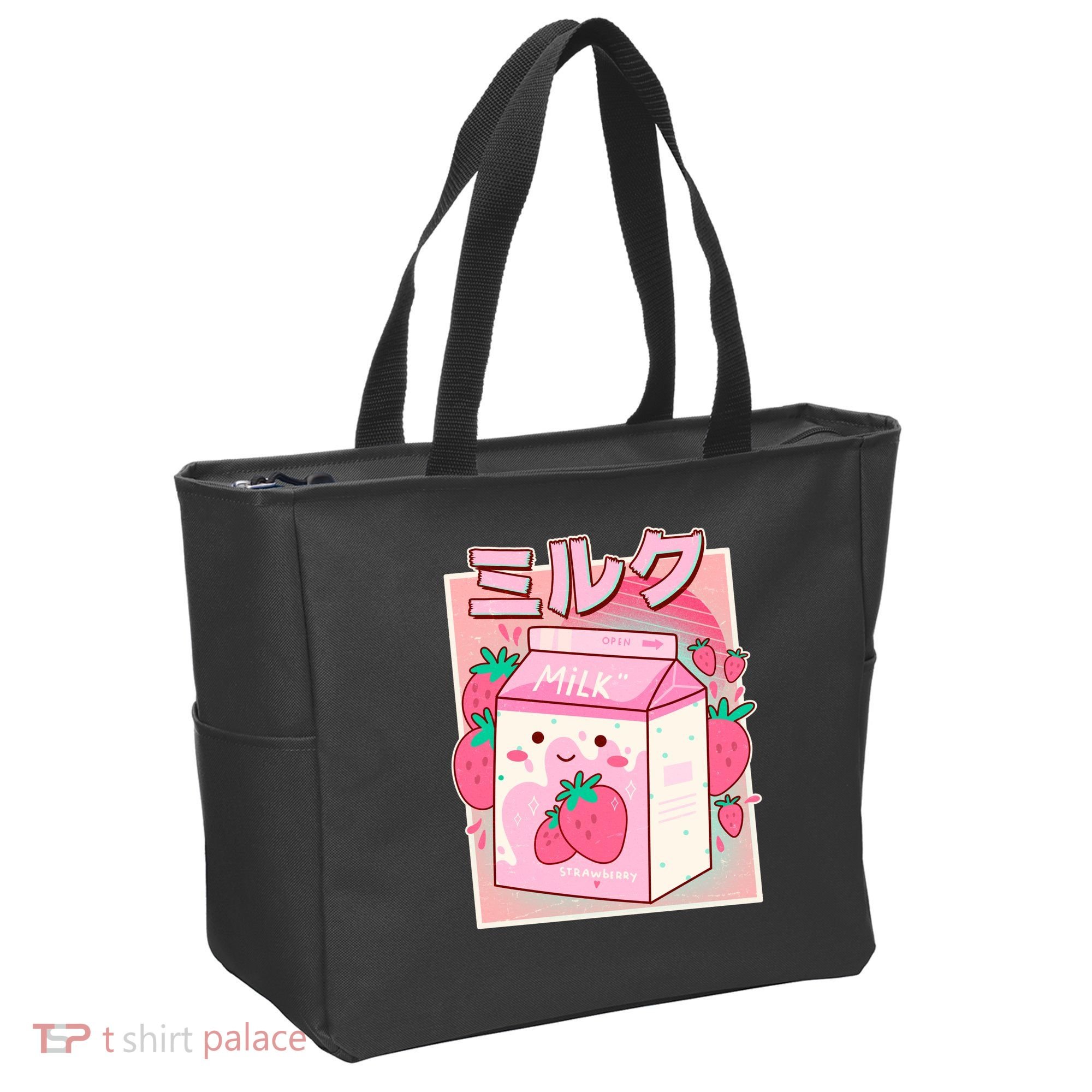 Cute Kawaii Japanese Strawberry Milk Tote Bag