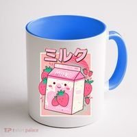 Cute Kawaii Japanese Strawberry Milk Coffee Mug thumb 1