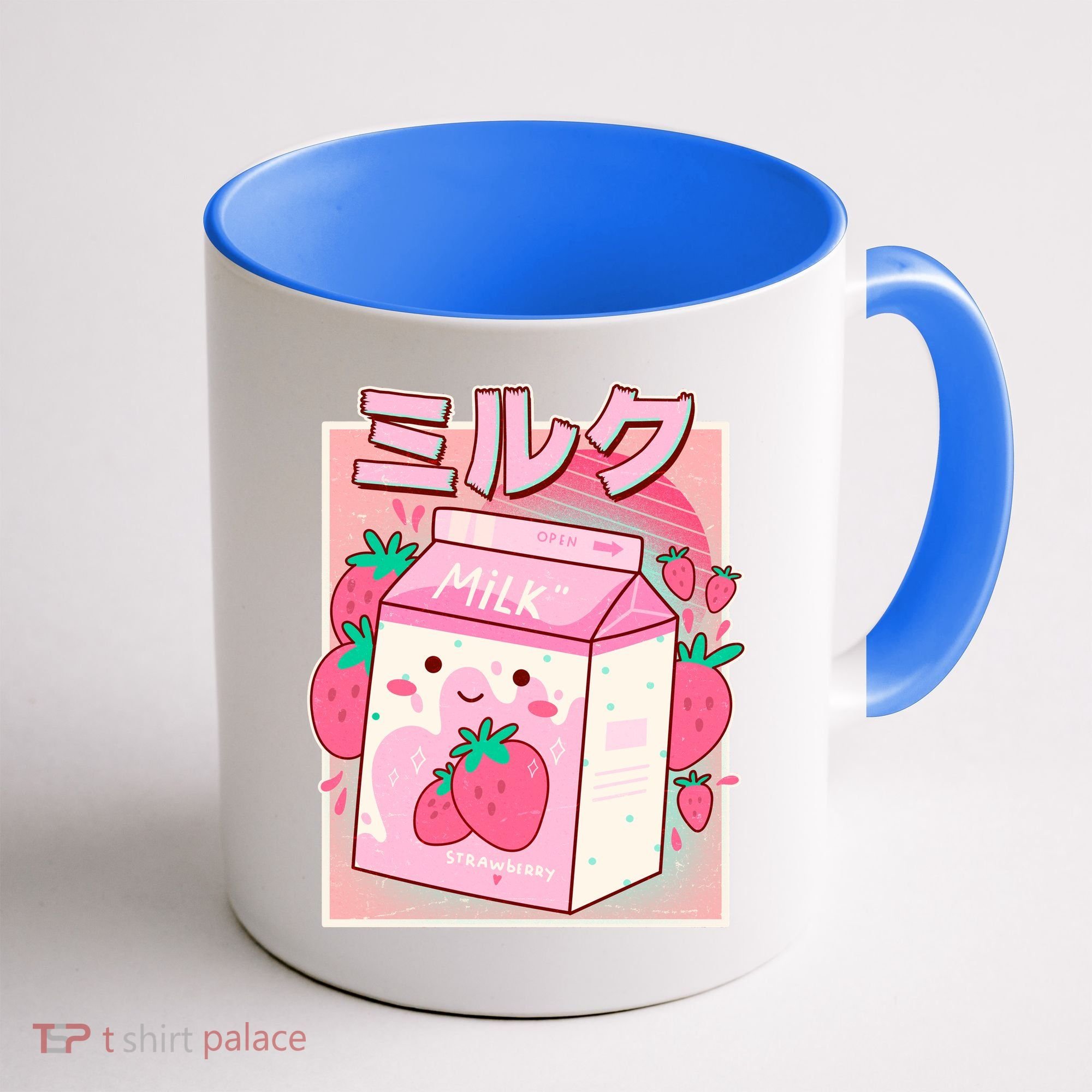 Cute Kawaii Japanese Strawberry Milk Coffee Mug