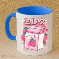 Cute Kawaii Japanese Strawberry Milk Coffee Mug thumb 2