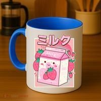 Cute Kawaii Japanese Strawberry Milk Coffee Mug thumb 4