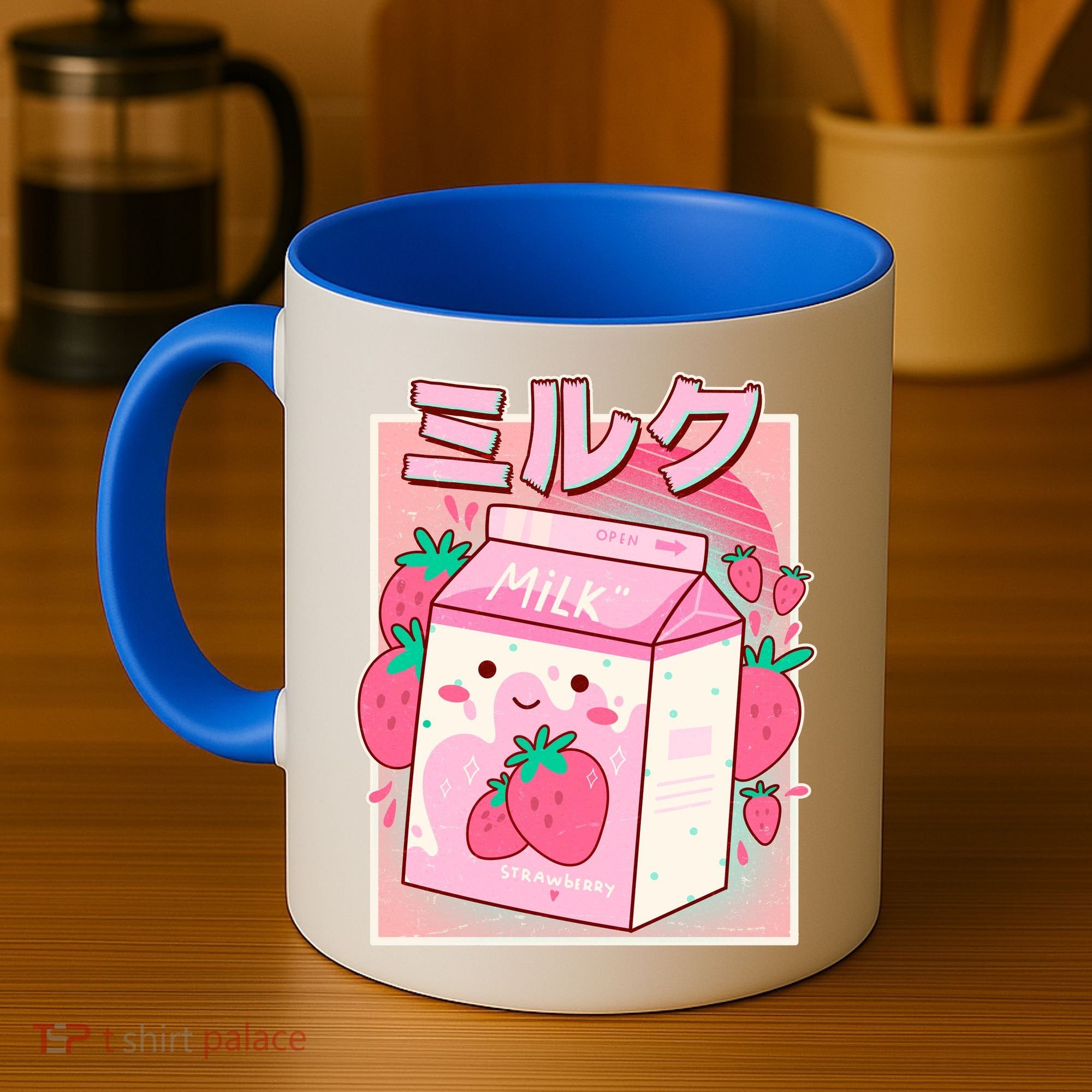 Cute Kawaii Japanese Strawberry Milk Coffee Mug