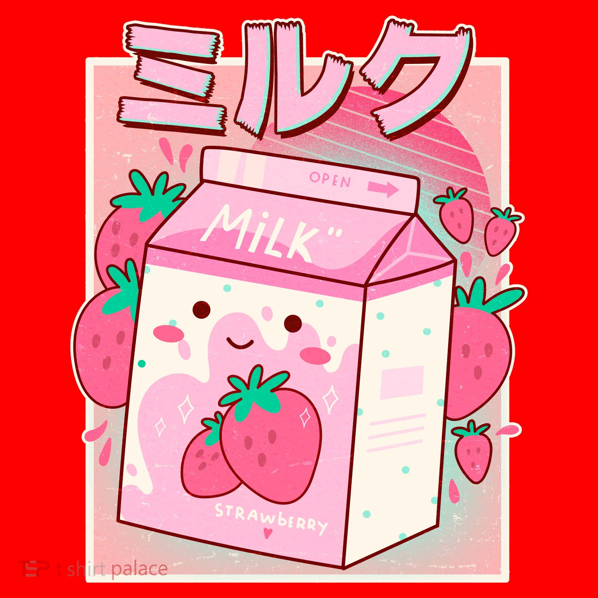 Cute Kawaii Japanese Strawberry Milk Santa Hat