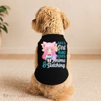 Cute Kawaii Just a Girl Who Loves Anime and Sketching Doggie Tank thumb 2