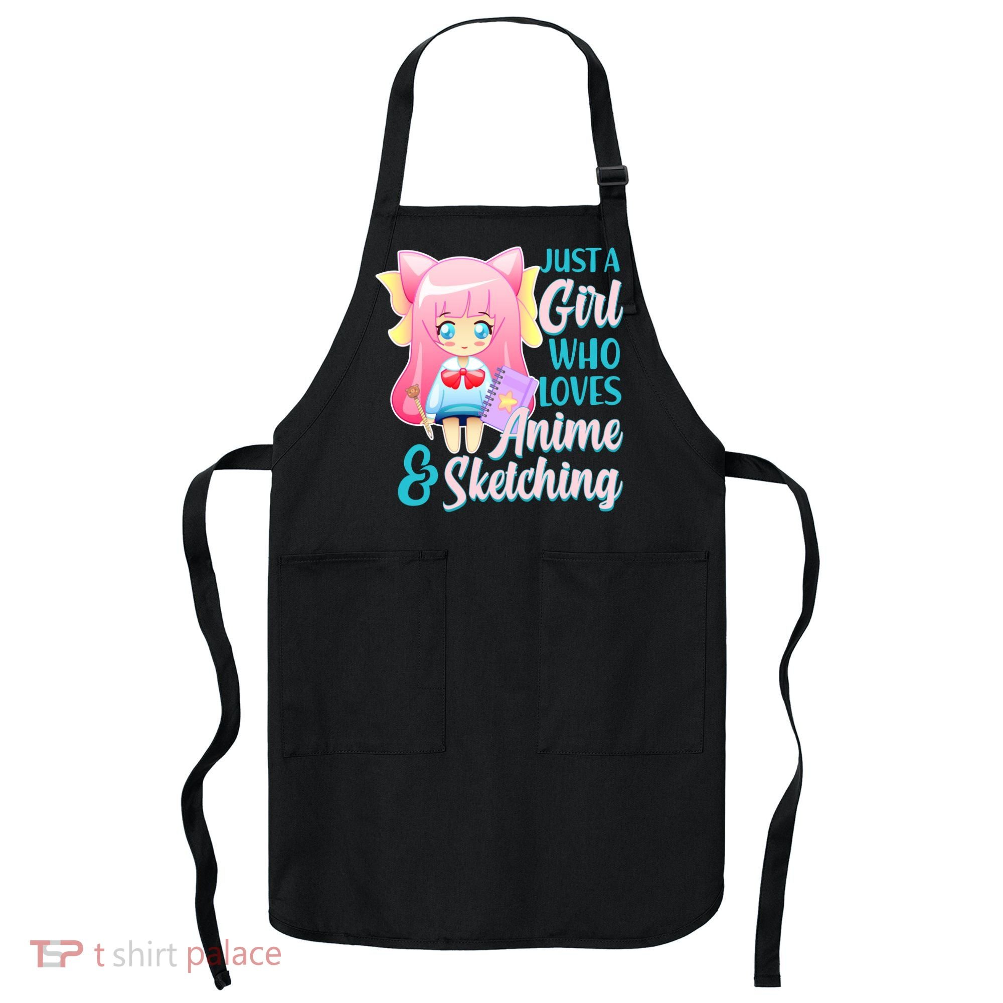 Cute Kawaii Just a Girl Who Loves Anime and Sketching Apron