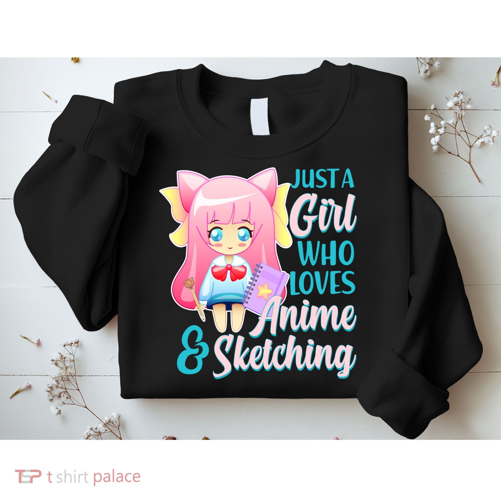 Cute Kawaii Just a Girl Who Loves Anime and Sketching Sweatshirt