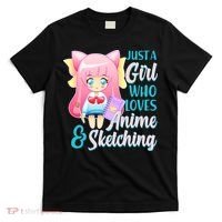 Cute Kawaii Just a Girl Who Loves Anime and Sketching T-Shirt thumb 0