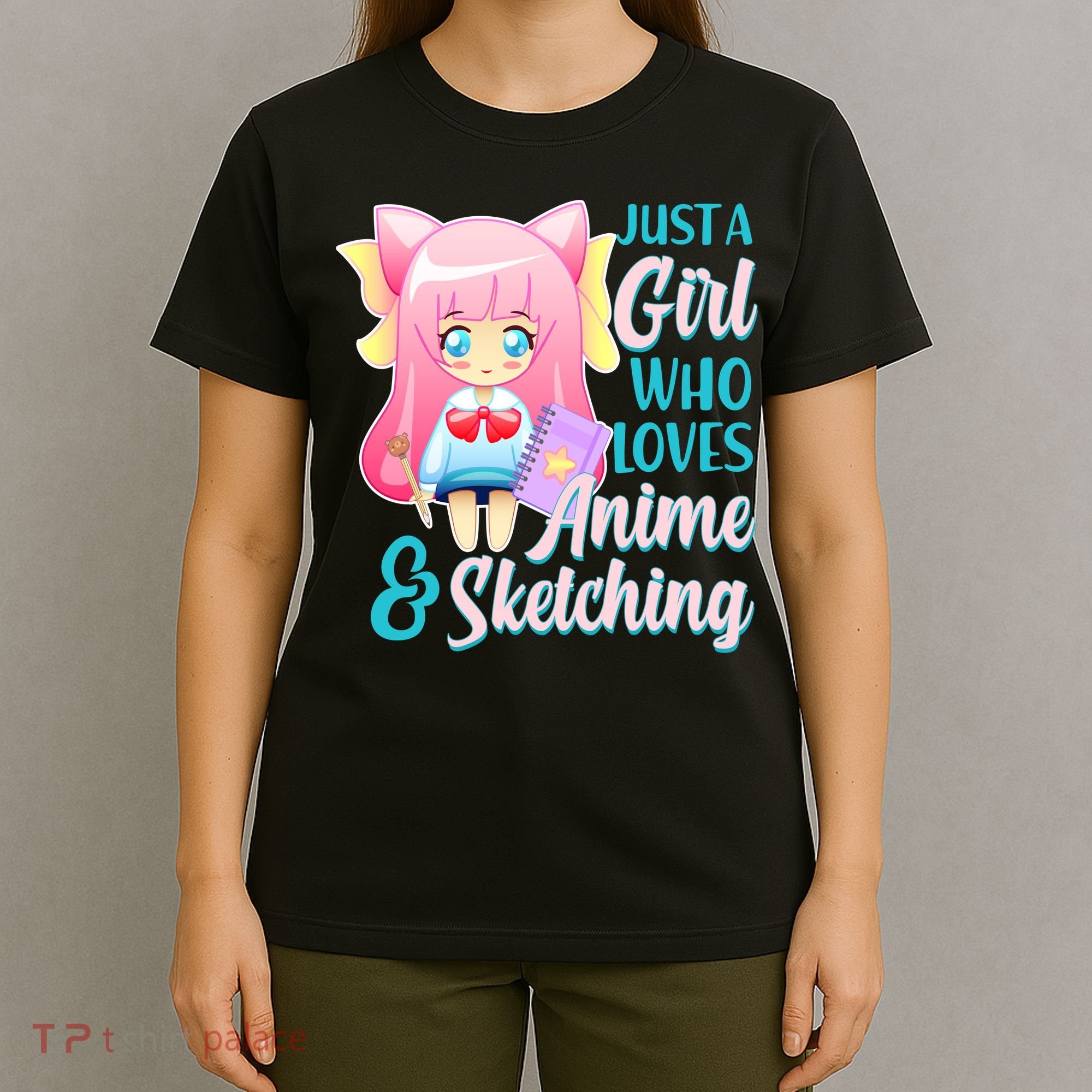 Cute Kawaii Just a Girl Who Loves Anime and Sketching T-Shirt