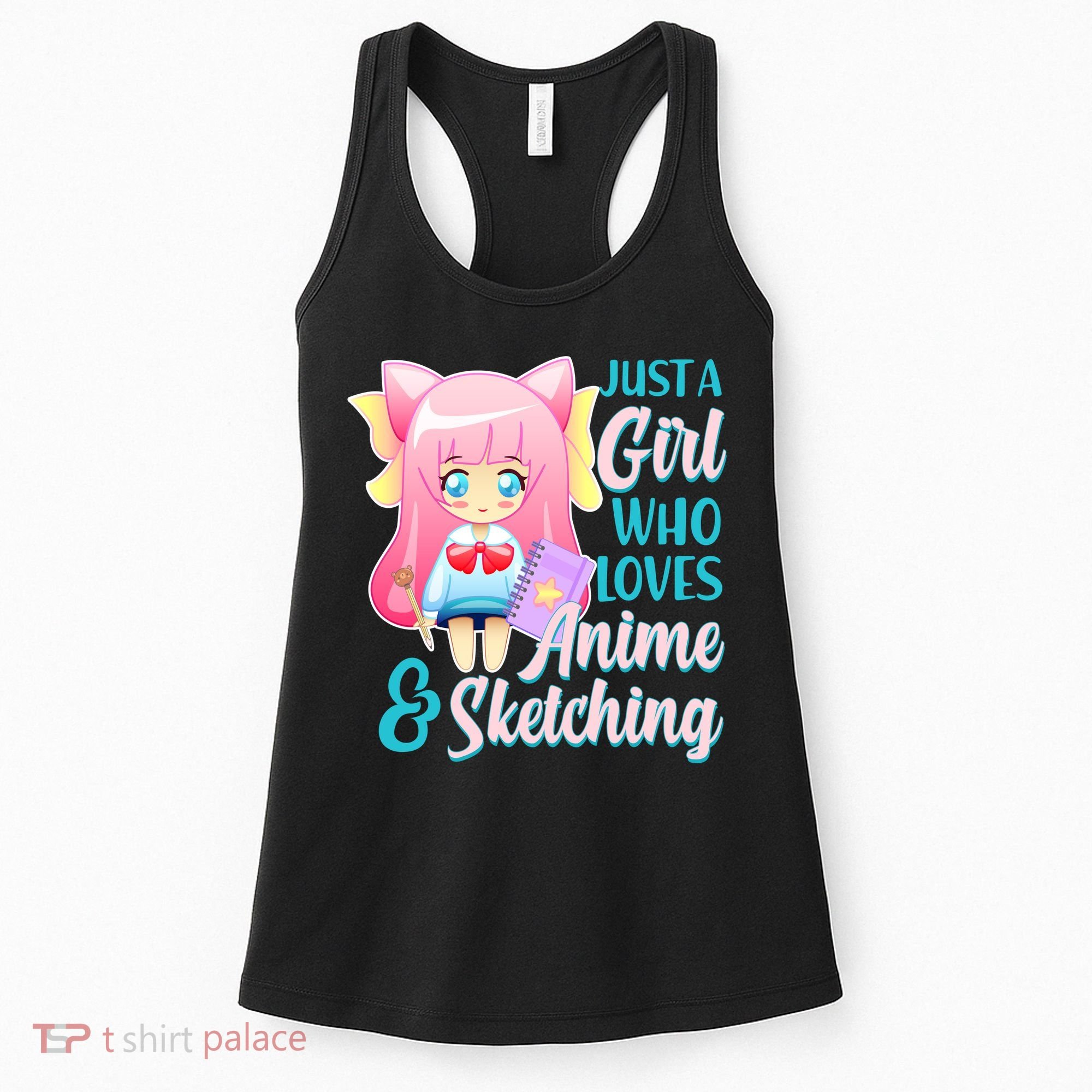 Cute Kawaii Just a Girl Who Loves Anime and Sketching Women's Tank Top