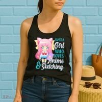 Cute Kawaii Just a Girl Who Loves Anime and Sketching Women's Tank Top thumb 2