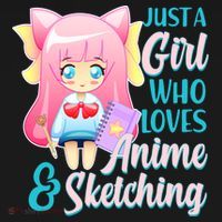 Cute Kawaii Just a Girl Who Loves Anime and Sketching Women's Tank Top thumb 5
