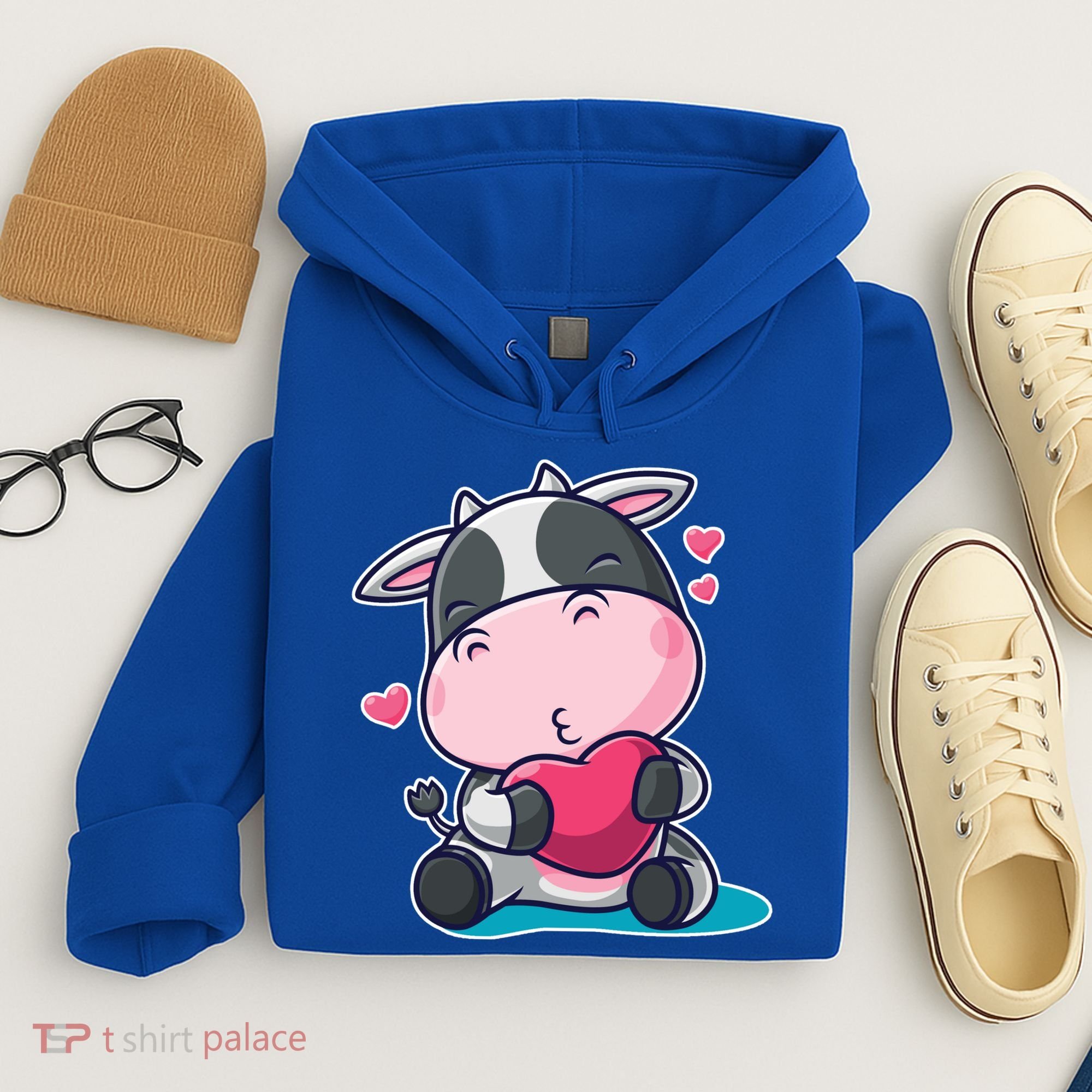 Cute Kawii Cow Hearts Hoodie