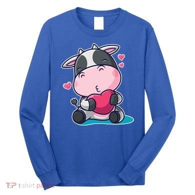 Cute Kawii Cow Hearts Long Sleeve Shirt