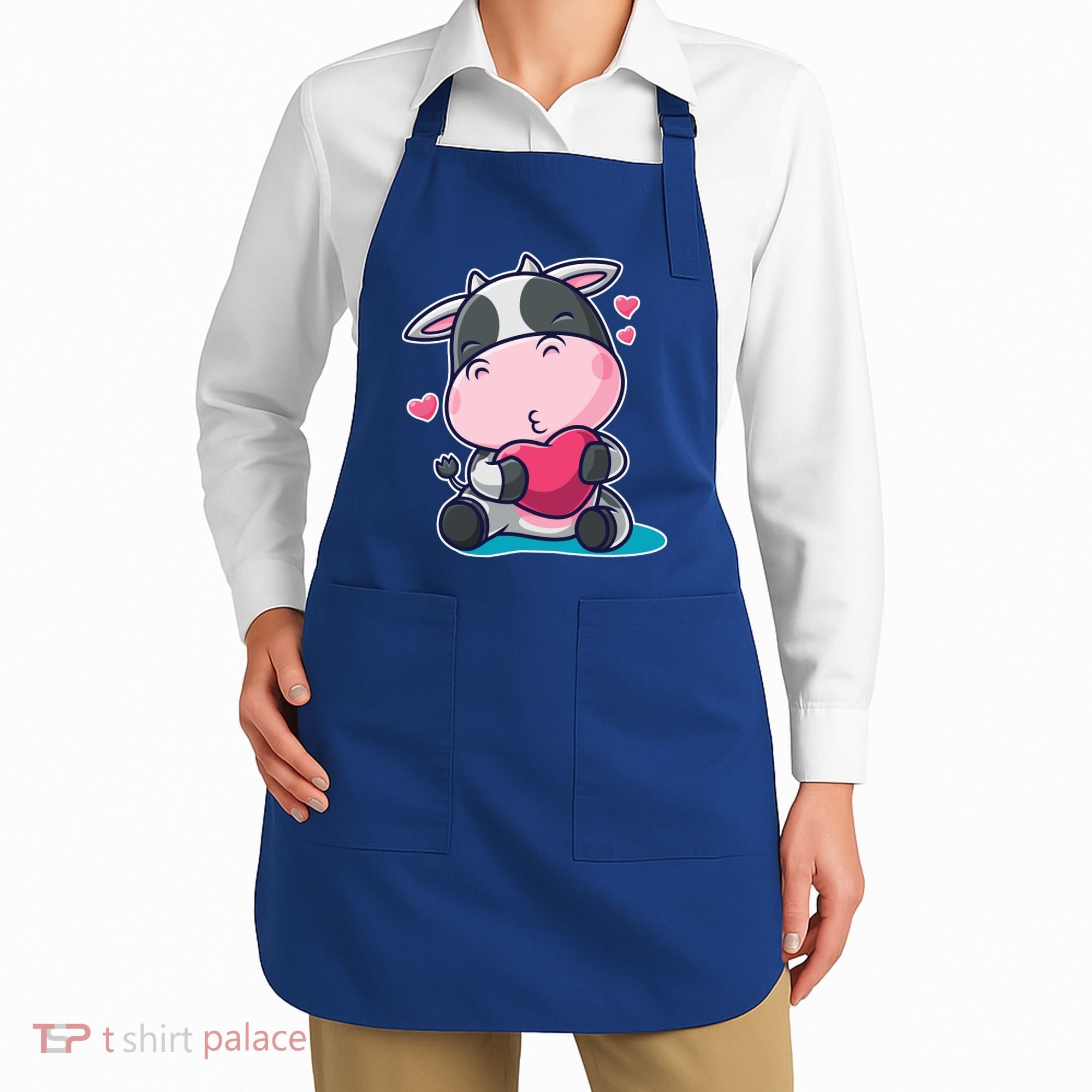 Cute Kawii Cow Hearts Apron