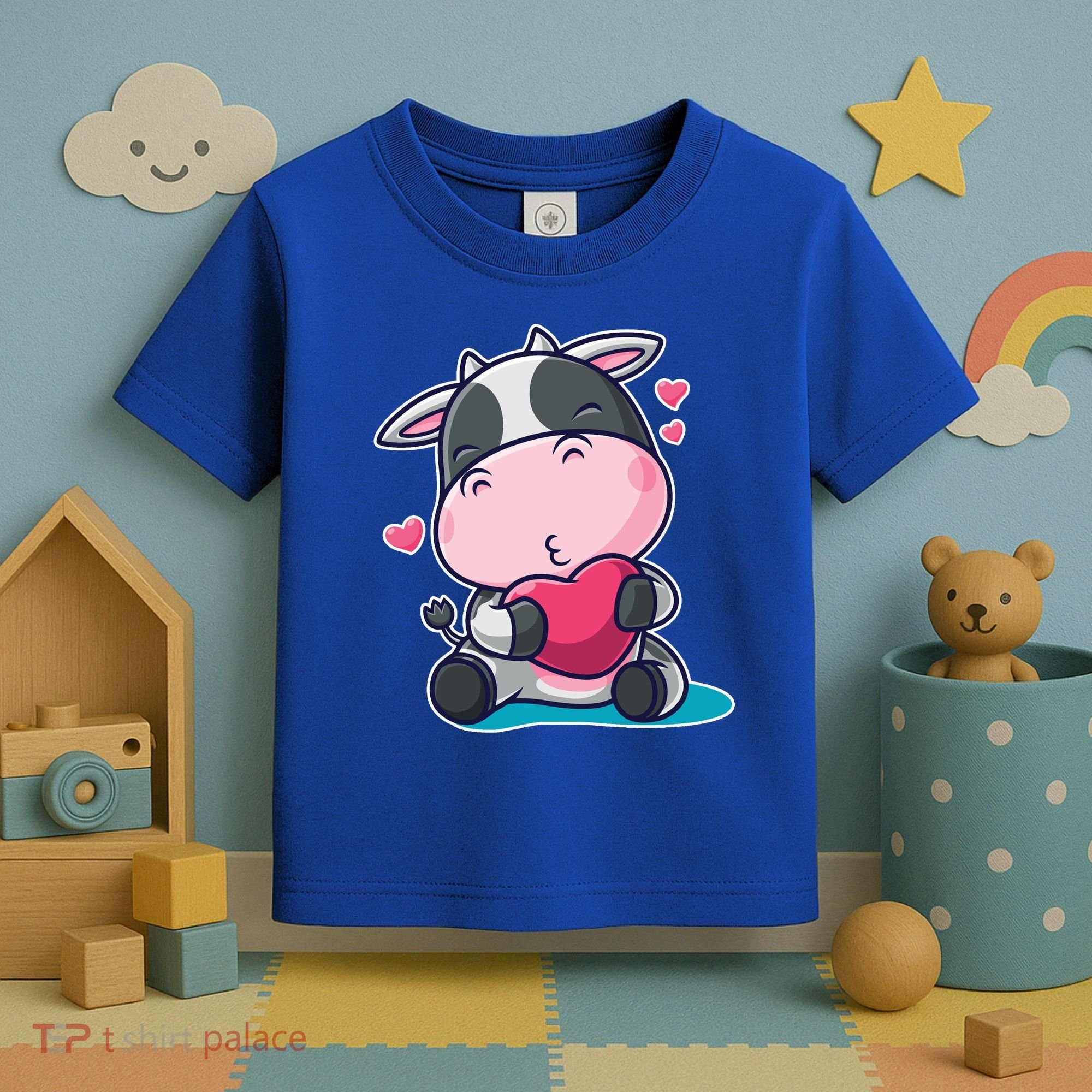 Cute Kawii Cow Hearts Toddler T-Shirt