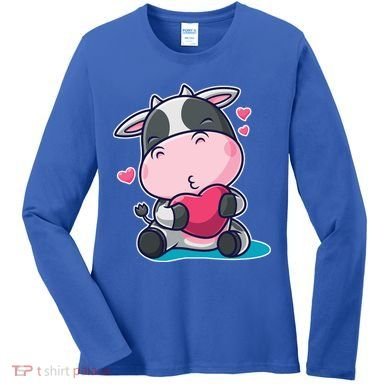 Cute Kawii Cow Hearts Women's Long Sleeve Shirt