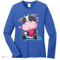 Cute Kawii Cow Hearts Women's Long Sleeve Shirt thumb 0