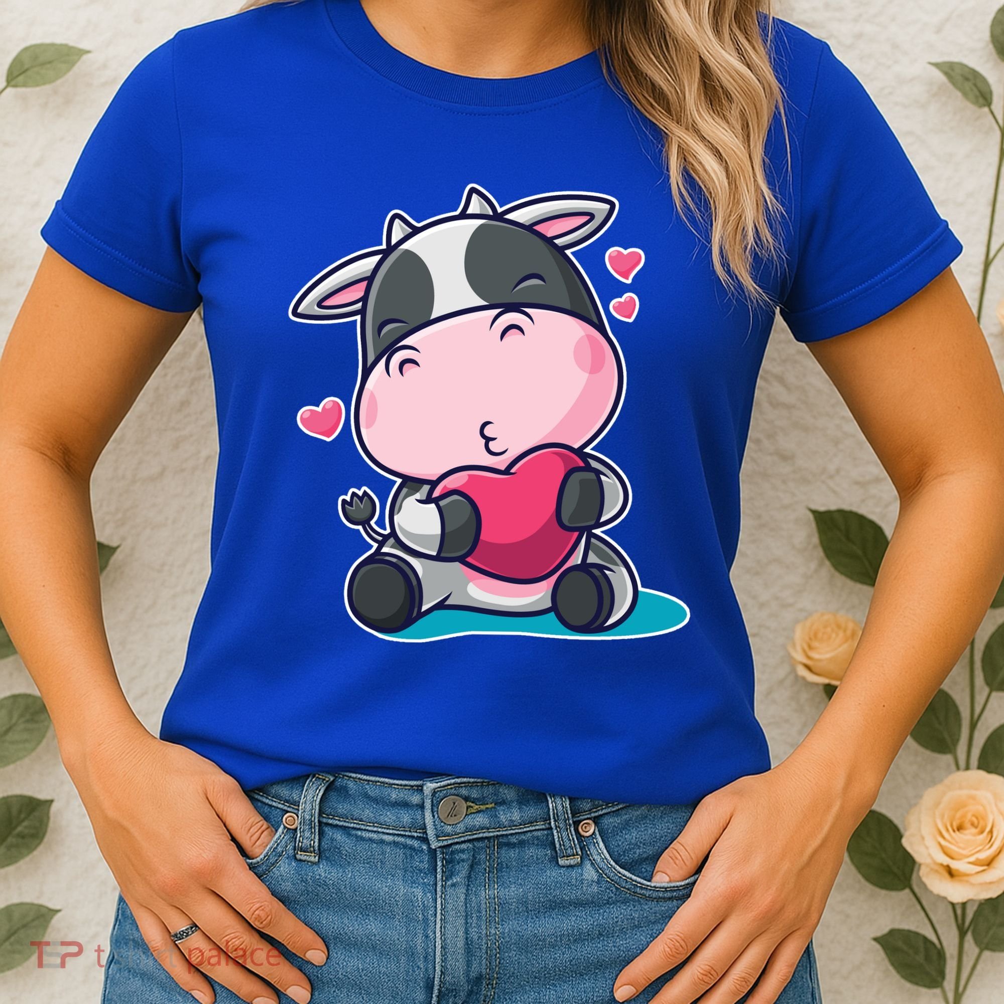 Cute Kawii Cow Hearts Women's T-Shirt