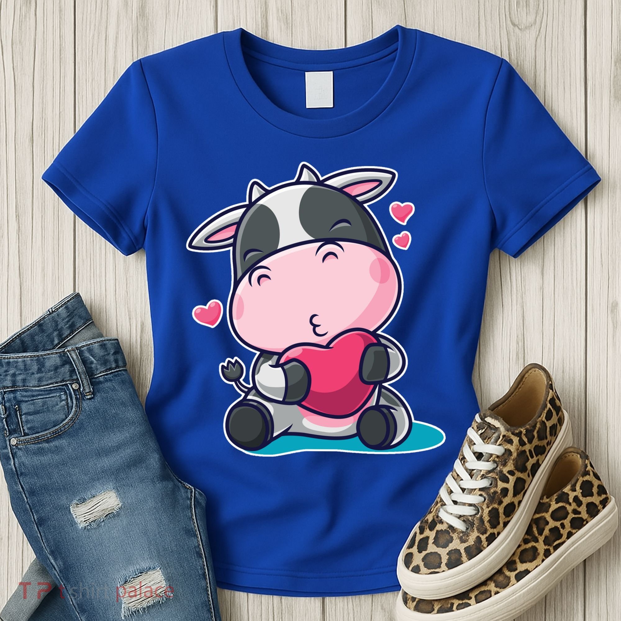 Cute Kawii Cow Hearts Women's T-Shirt