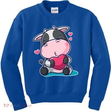 Cute Kawii Cow Hearts Kids Sweatshirt