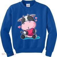 Cute Kawii Cow Hearts Kids Sweatshirt thumb 0