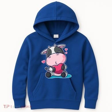 Cute Kawii Cow Hearts Kids Hoodie