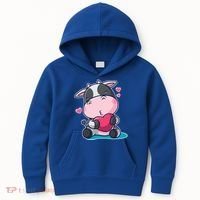Cute Kawii Cow Hearts Kids Hoodie thumb 0