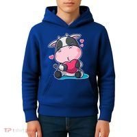 Cute Kawii Cow Hearts Kids Hoodie thumb 4