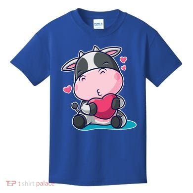 Cute Kawii Cow Hearts Kids T-Shirt