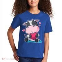 Cute Kawii Cow Hearts Kids T-Shirt thumb 2