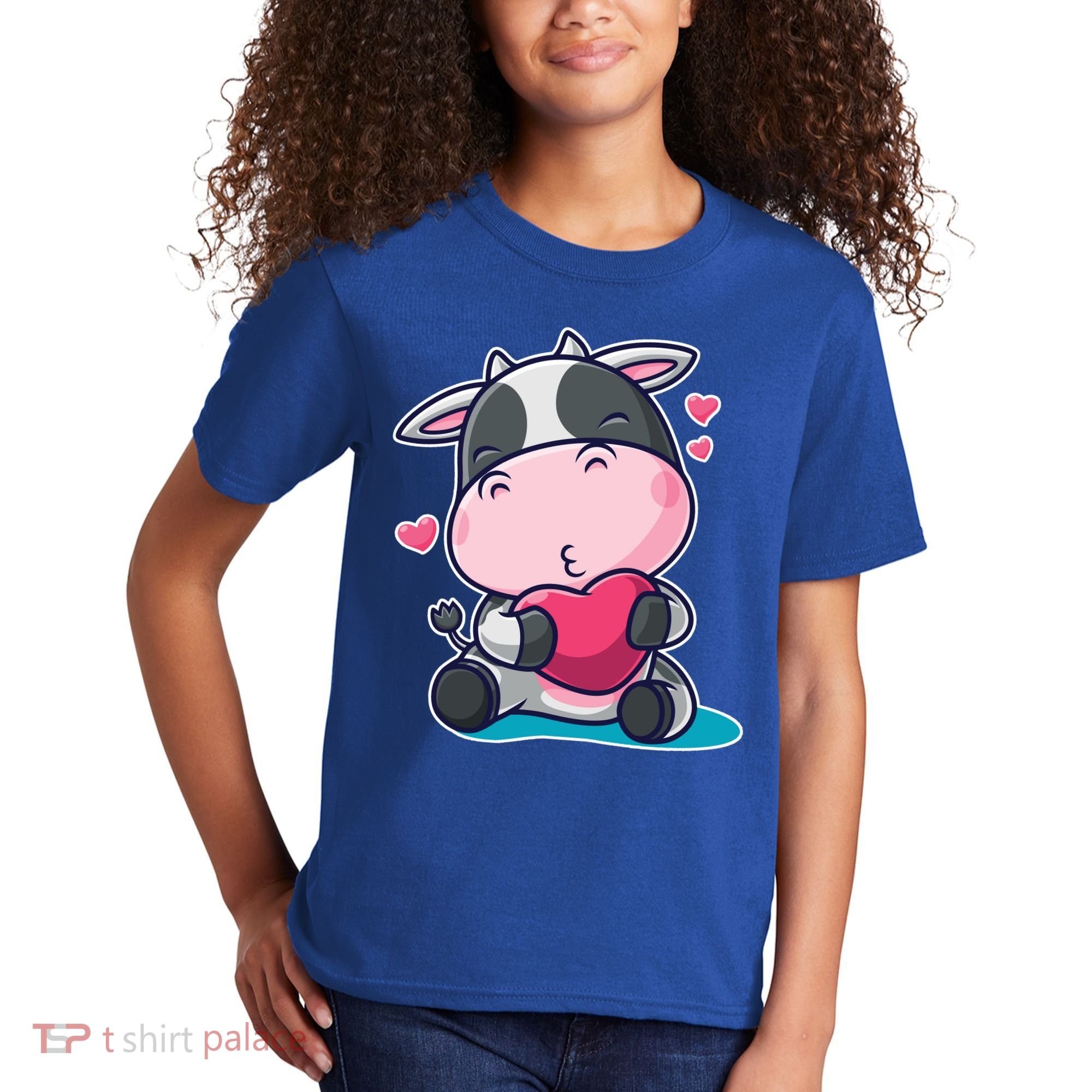 Cute Kawii Cow Hearts Kids T-Shirt