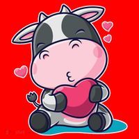 Cute Kawii Cow Hearts Santa Hat thumb 1