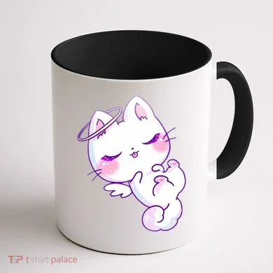 Cute Kitten Angel Coffee Mug back