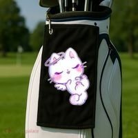 Cute Kitten Angel Golf Towel thumb 2