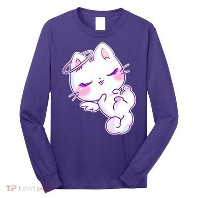 Cute Kitten Angel Long Sleeve Shirt
