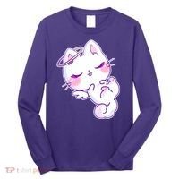 Cute Kitten Angel Long Sleeve Shirt thumb 0