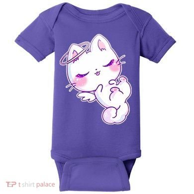 Cute Kitten Angel Baby Bodysuit